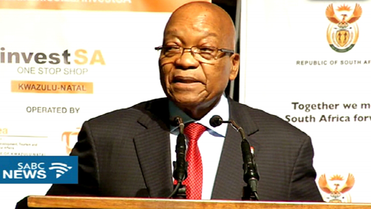 Jacob Zuma has been speaking at the launch of the Invest SA One Stop Shop in Durban