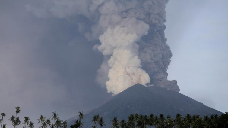 Towering columns of thick grey smoke have been belching from the volcano.