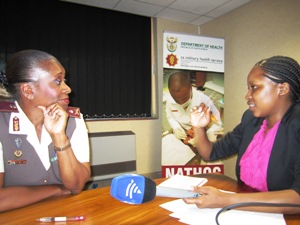 Thabile Maphanga intervuews Brigadier General Lulu Siwisa, the Defense Department’s Director of HIV Aids Picture:SABC
