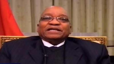 President Jacob Zuma  spoke to the SABC after the 2010 SONA. Picture:SABC