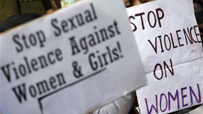 Banner against sexual violence