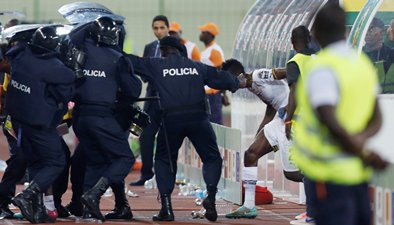 Violence broke during the match between Ghana and Equatorial Guinea. Picture:REUTERS