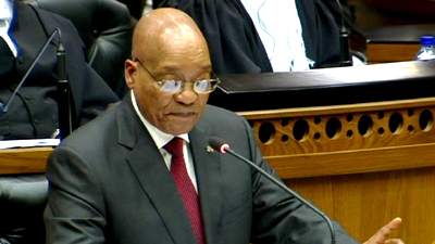 President Jacob Zuma will address the nation on governments priorities for the coming year. Picture:SABC