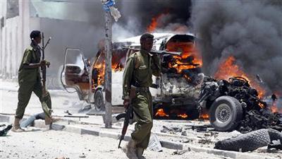 The suicide car bomb in Somalia was targeting senior military officials.   Picture:REUTERS