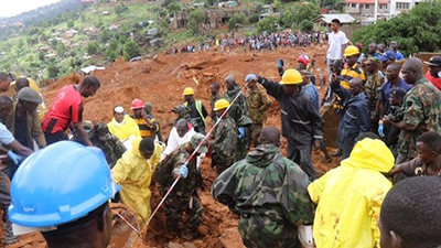 A mudslide killed more than 200 people on the outskirts of Freetown on Monday. Picture:REUTERS