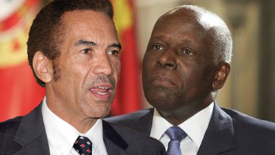 Presidents Ian Khama of Botswana and José Eduardo dos Santos of Angola Picture:SABC