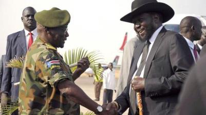 File photo: South Sudan President Salva Kiir with his former Chief of staff Paul Malong Picture:REUTERS