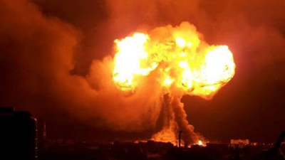 The explosion on Saturday evening at the state-owned Ghana Oil Company (GOIL) liquefied natural gas station sent a giant fireball into the sky above the eastern part of Accra. Picture:Twitter: @ghanaexplosion
