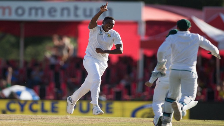 South Africa’s Lungi Ngidi celebrates taking the wicket of India’s Virat Kohli. REUTERS/James Oatway