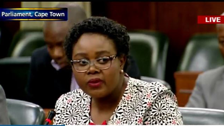 Communications Minister Mmamoloko Kubayi-Ngubane is currently briefing Parliament.