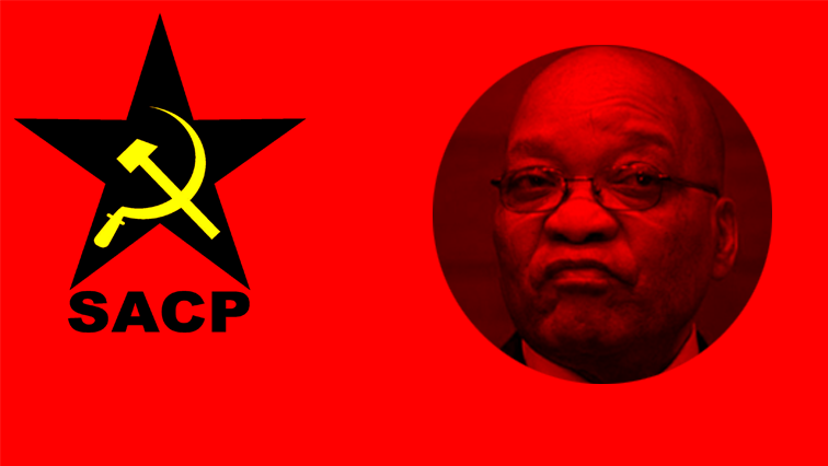 SACP logo and Jacob Zuma