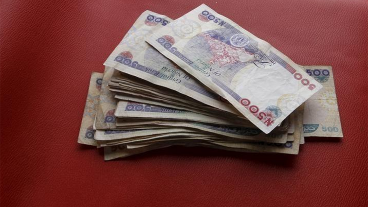 Nigerian naira notes are seen in this picture illustration