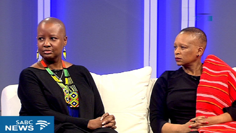 People Opposing Women Abuse’s Executive Director, Nhlanhla Mokwena (right) and Rosie Motene (left) a Social Activist speaking against women abuse.
