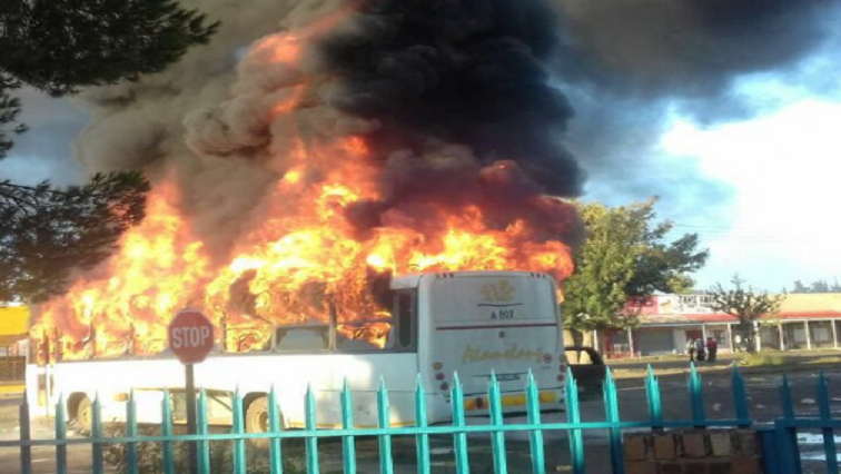 Residents in Mahikeng set a bus alight and are demanding the immediate resignation of Premier Supra Mahumapelo.