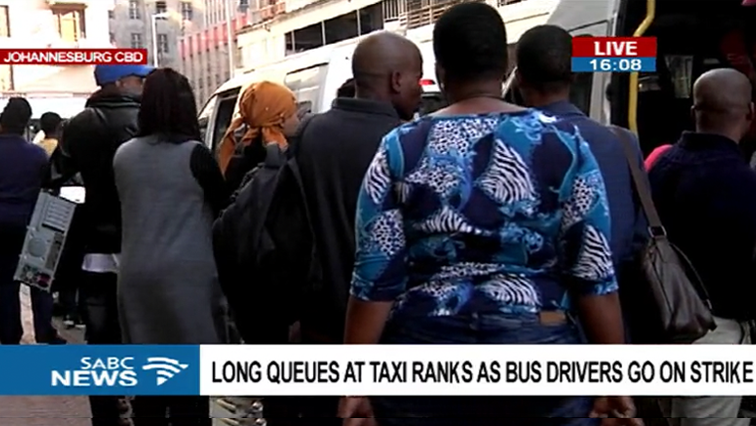 Commuters are struggling to get transport to go home amid the bus strike.