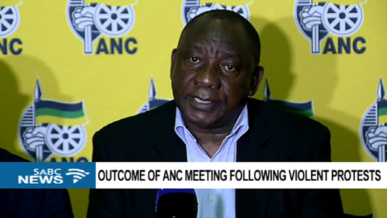 President Cyril Ramaphosa addressed the media on the crisis and the residents' demand for the immediate removal of Premier Supra Mahumapelo.