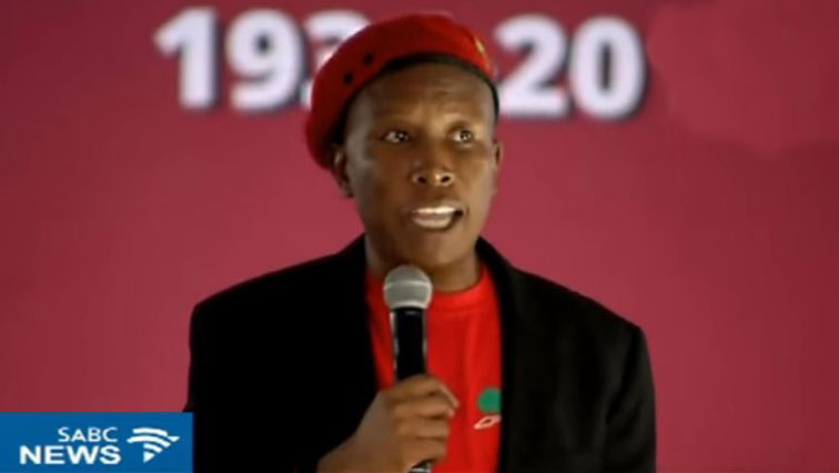 Malema says that a white man will never control his destiny.