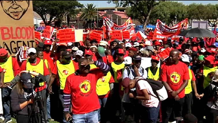 A community leader says residents have joined the South African Federation of Trade Unions strike, demanding an increase in wages and voice their grievances over land.