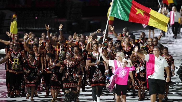 Athletes from Cameroon during the opening ceremony of the Commonwealth Games.