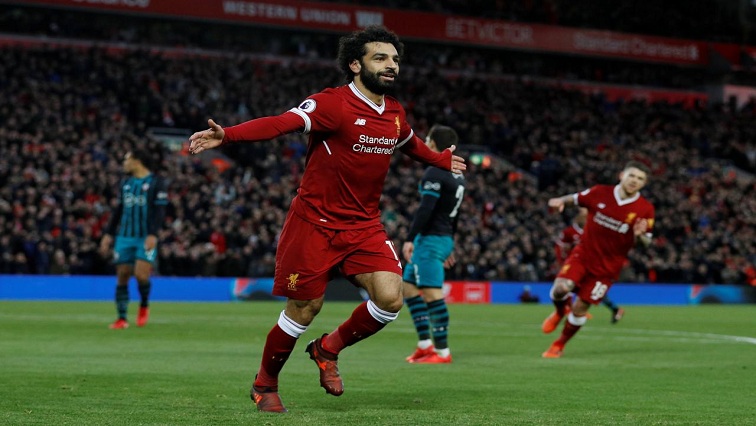 Liverpool's Mohamed Salah celebrates after scoring a goal     REUTERS/Phil Noble.