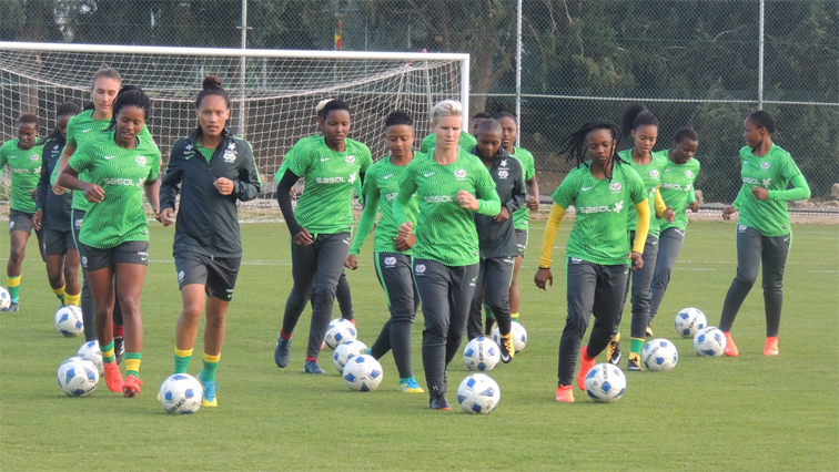 Banyana practicing on the field