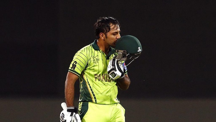 Pakistan's Sarfraz Ahmed kisses his helmet as he celebrates reaching his century during a win over Ireland at the 2015 Cricket World Cup on Sunday. David Gray / Reuters / March 15, 2015