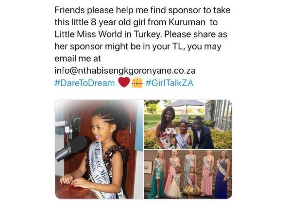 The Grade Four learner’s mentor Nthabiseng Kgoronyane, says Monchusi needs at least R 125 000 for flights and accommodation for the ten days that she will compete for the crown in Turkey.