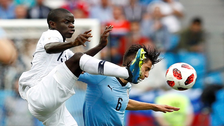 France's N'Golo Kante in action with Uruguay's Rodrigo Bentancur.