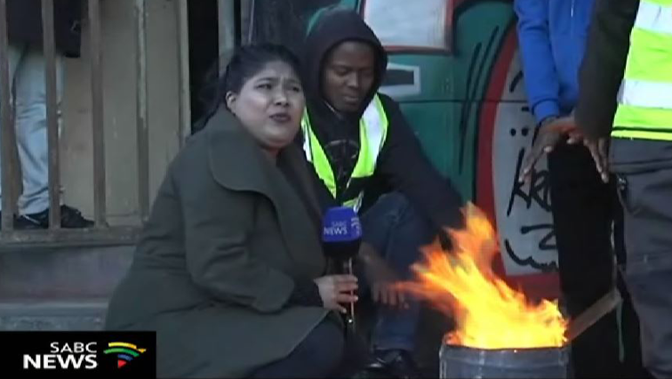 SABC News' Hasina Gori engaging with street dwellers as the cold grips the country.