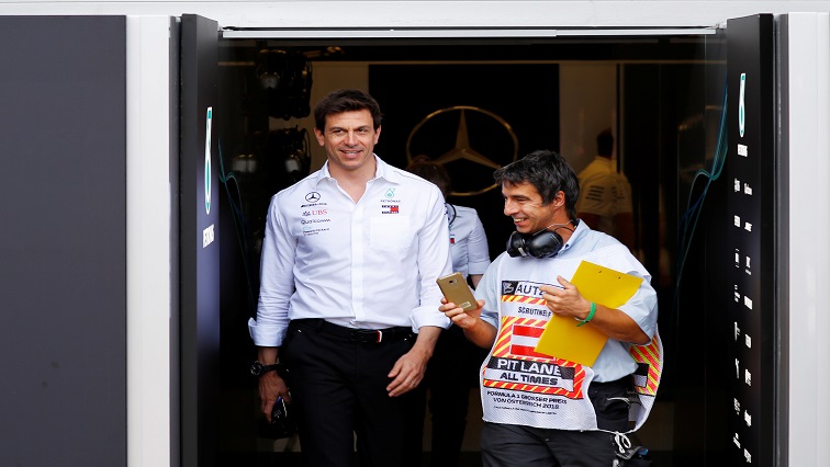 Mercedes Executive Director Toto Wolff (L) during practice.