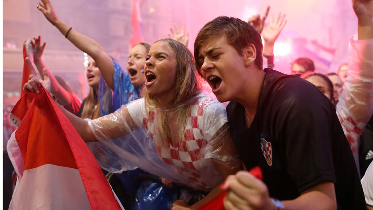 Croatia fans celebrating the famous win against England.