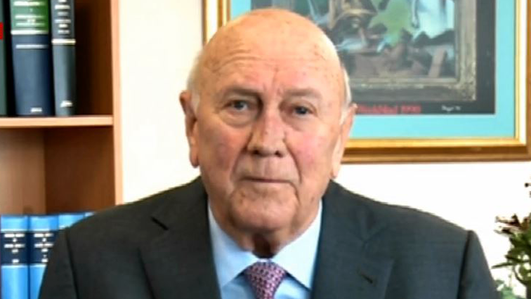 Former President F.W de Klerk  says he hopes racism will be defeated.