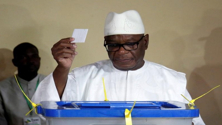 Ibrahim Boubacar Keita casting his vote