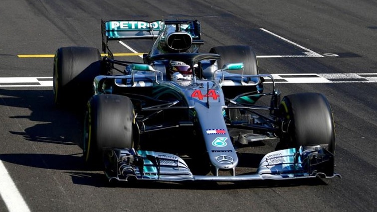 Mercedes' Lewis Hamilton crosses the finish line.