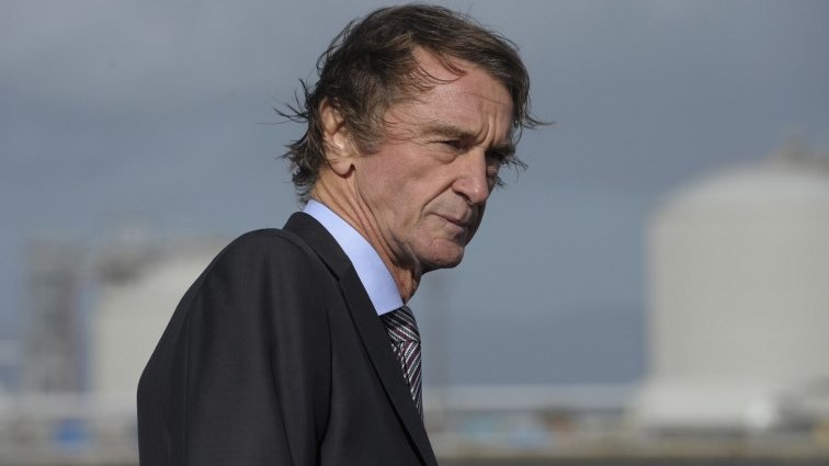 Ineos chairman Jim Ratcliffe is pictured during a visit to the INEOS plant in Grangemouth, as the first shipment of shale gas from the United States arrived in Britain.