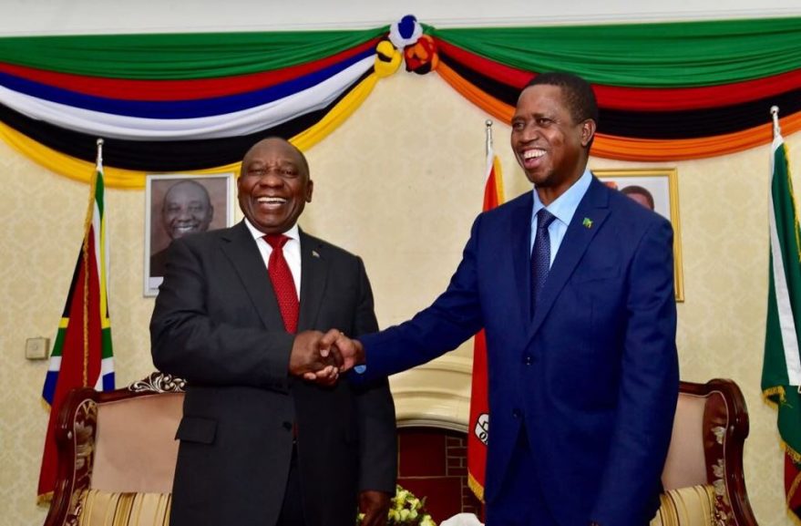 SA President Cyril Ramaphosa and Zambian president Edgar Lungu