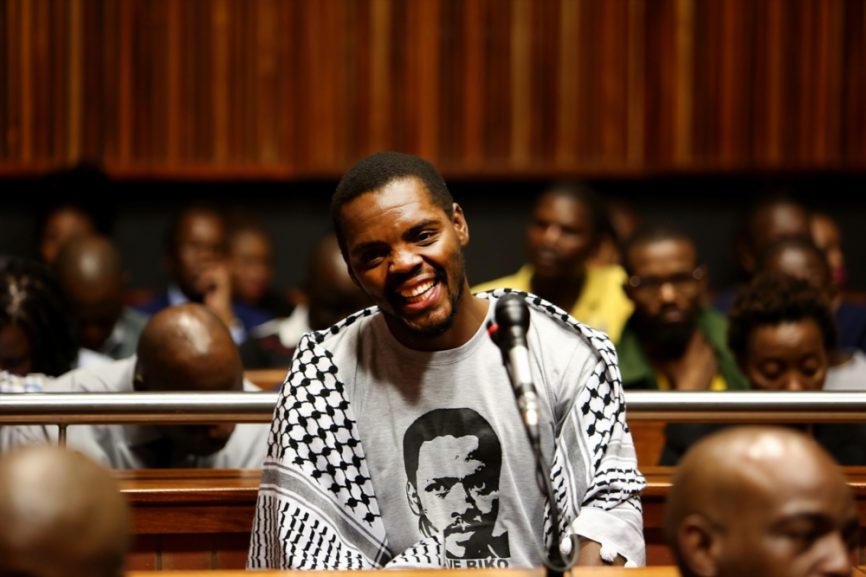 Dlamini smiling in court