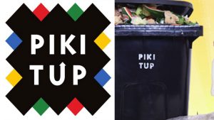 Pikitup logo and a trash bin.