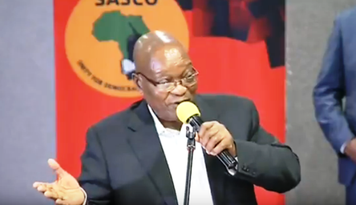 Zuma addressing WSU students.