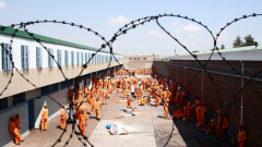 Prisoners in the grounds of a correctional facility