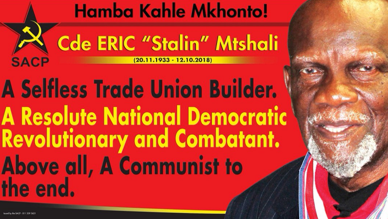 SACP leaders described Eric Mtshali as an unsung hero and a principled activist.