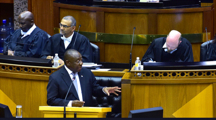 President Ramaphosa is answering questions in Parliament for this final Q and A session for the year.