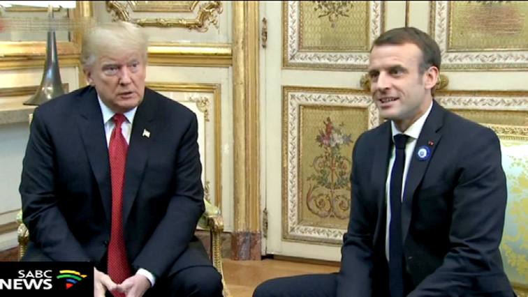 Donald Trump and Emmanuel Macron entered talks during which they attempted to defuse differences over European defence among other issues.