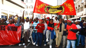 Samwu workers protesting