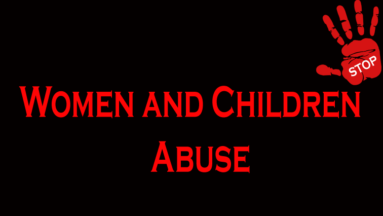 Stop women and children abuse sign