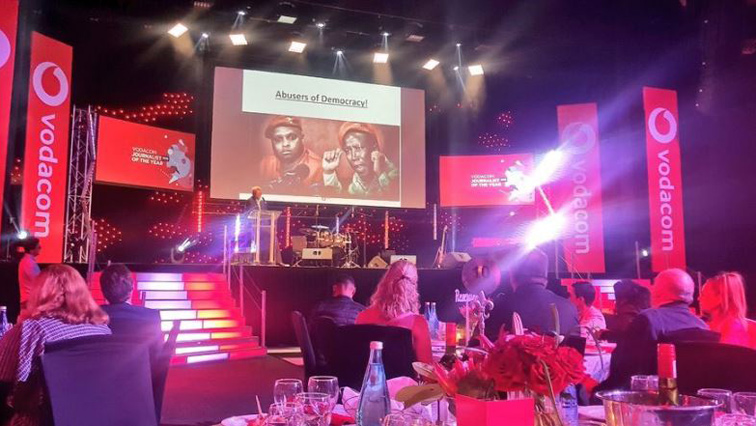 An image of the Vodacom awards where the EFF pictures were shown