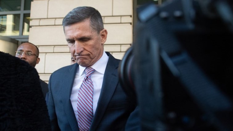 Former National Security Advisor General Michael Flynn leaves after the delay in  his sentencing hearing