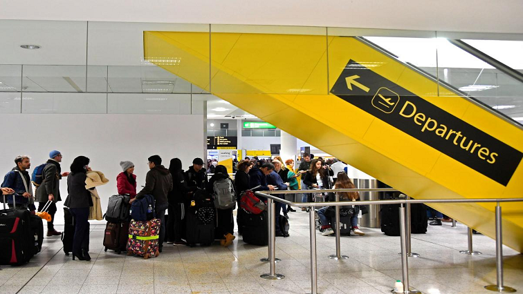 Passengers at Gatwick airport.