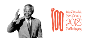 Black and white image of Nelson Mandela