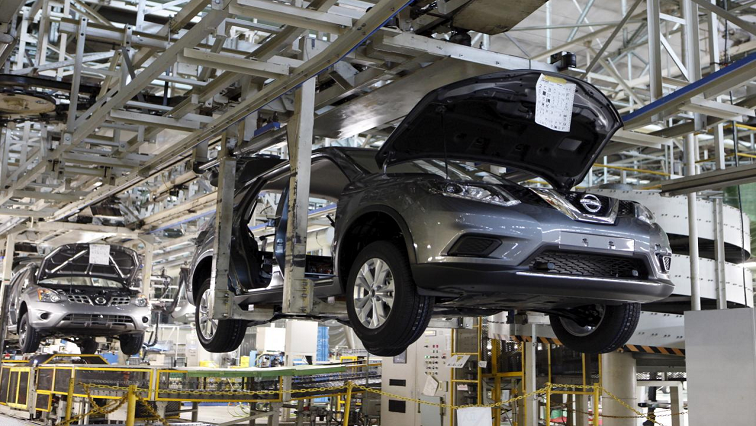 Nissan car in plant.